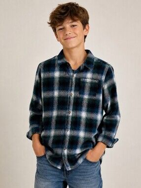 Carter's Blue and Green Plaid Button Down Shirt